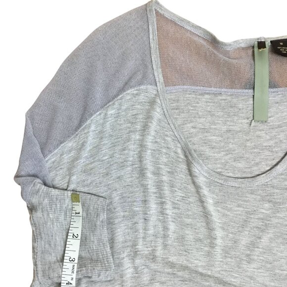 Wilster Women Oversized Fit Gray Top Sheer Accents Dolman Sleeves Langenlook M - Picture 7 of 9